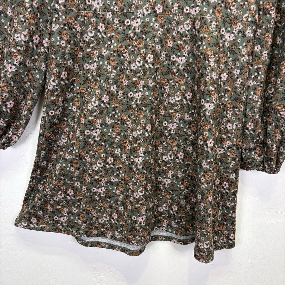 Live to be Spoiled Woman's Babydoll Dress Size L Green Floral Cottage Core - Picture 5 of 12
